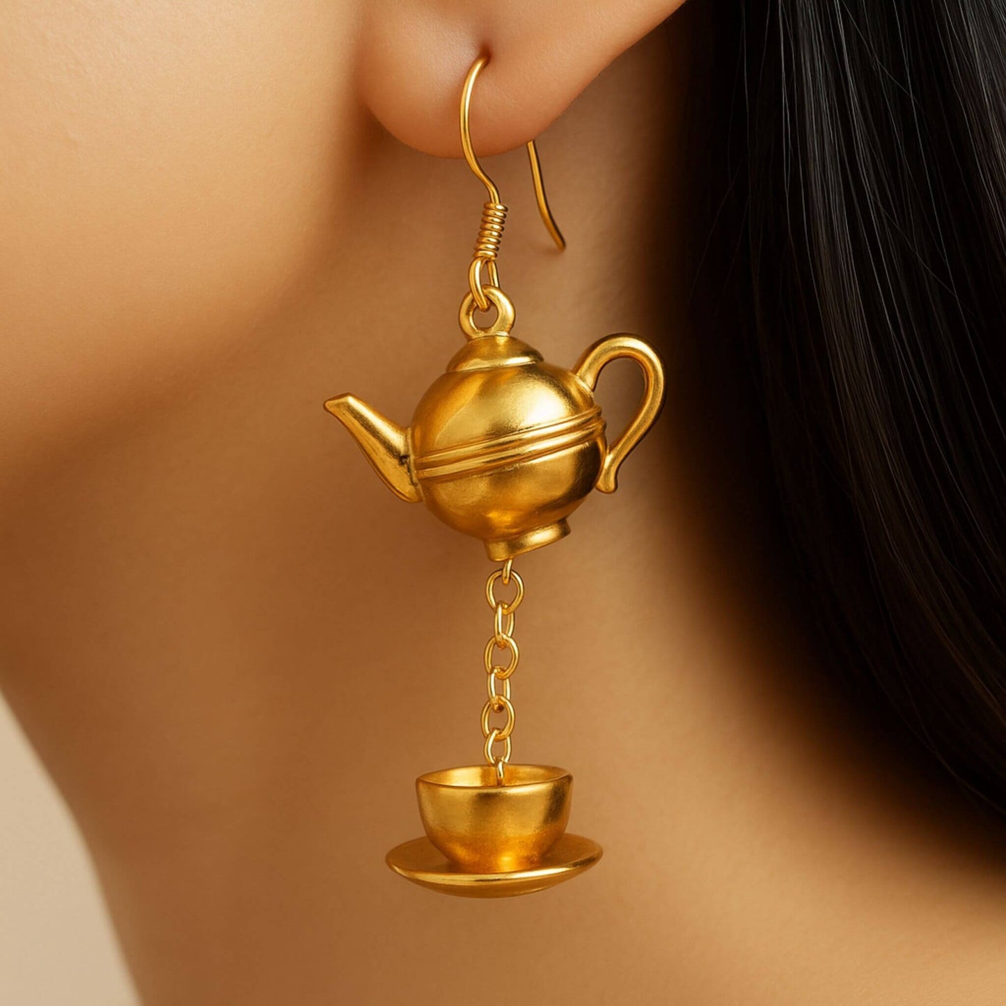 Golden Cup & Kettle Pendant Set
