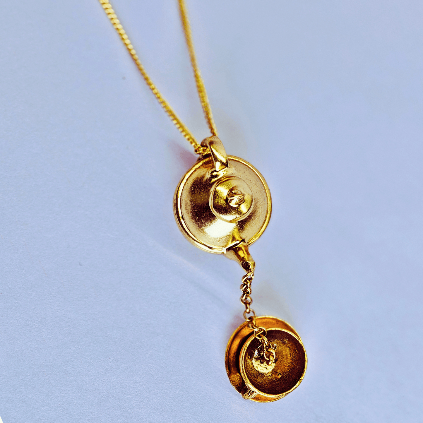 Golden Cup & Kettle Pendant with Chain - Eloura Sterling