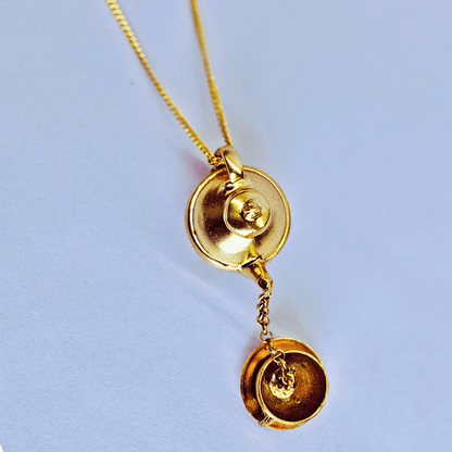 Golden Cup & Kettle Pendant with Chain - Eloura Sterling