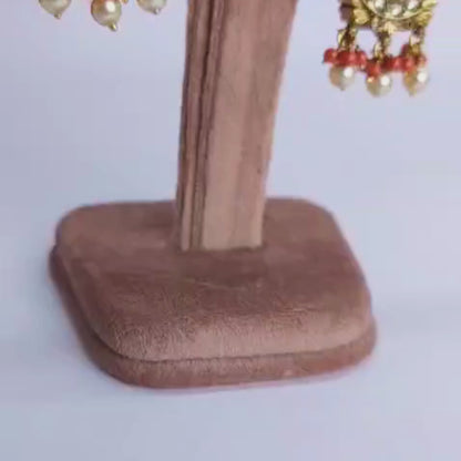 Vishnu Lakshmi Temple Necklace Set 925 Sterling Silver Gold Polish