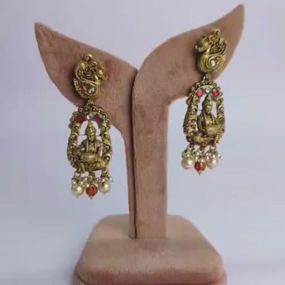 Ganesha Necklace Set Temple in 925 Sterling Silver